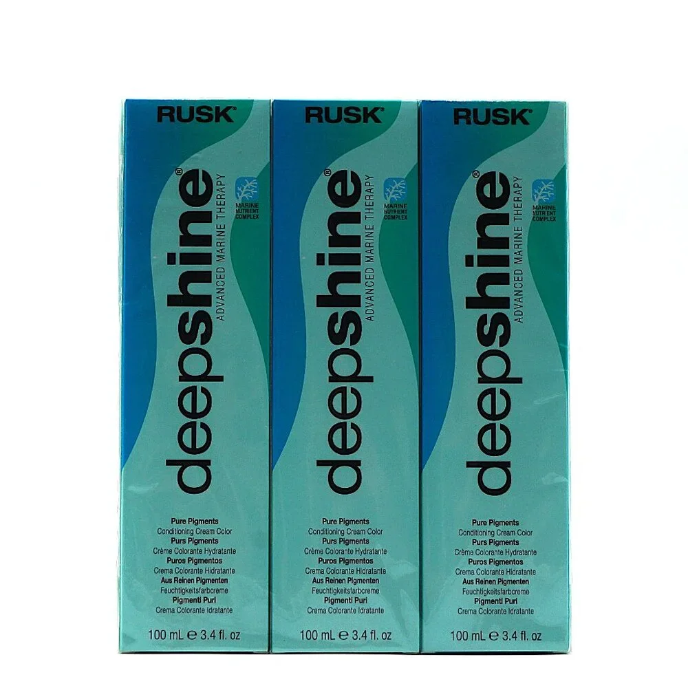 3 Pack RUSK‎ Deepshine Pure Pigments Haircolor G Green 3.4 oz